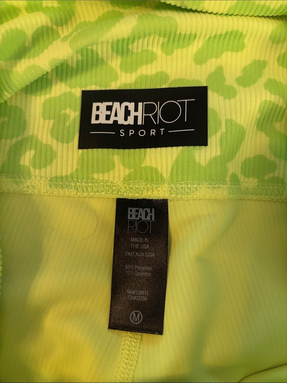 Beach Riot Neon Lime Leopard-Print Leggings - Picture 2 of 4